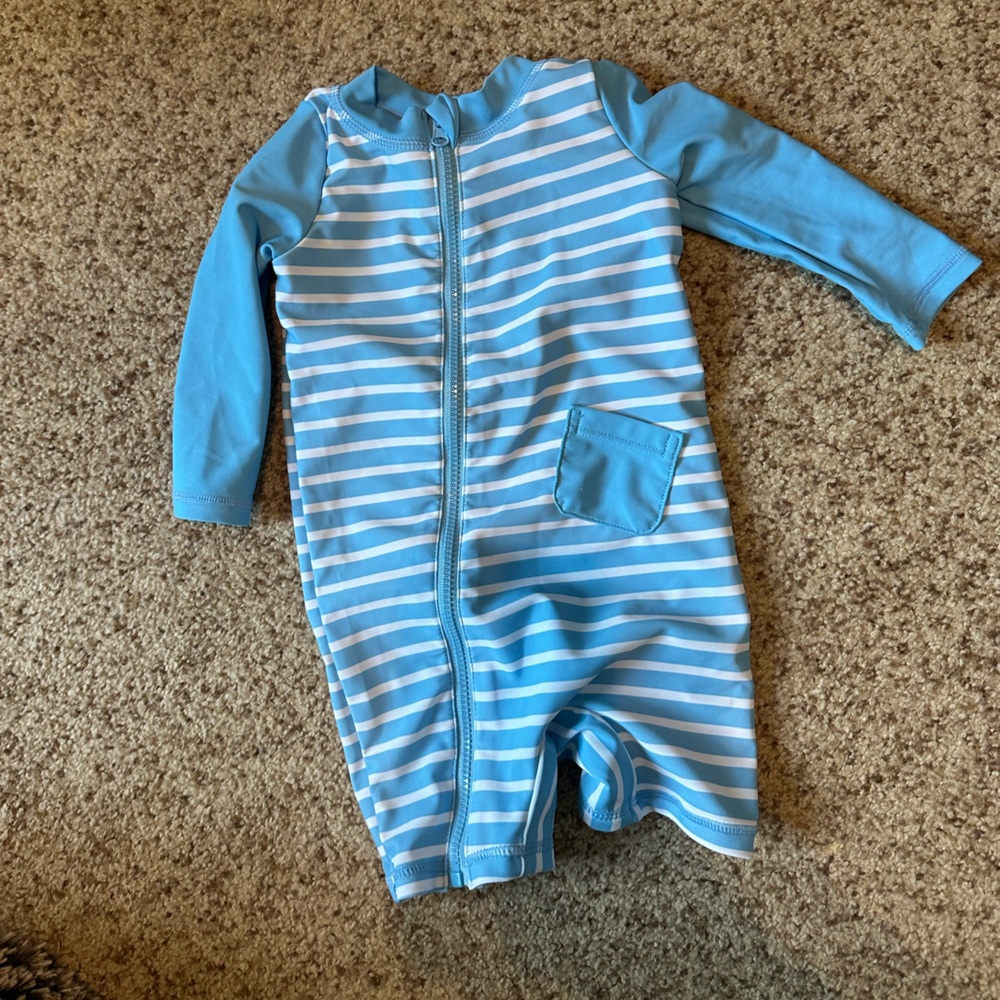 Blue Striped Baby Swimsuit